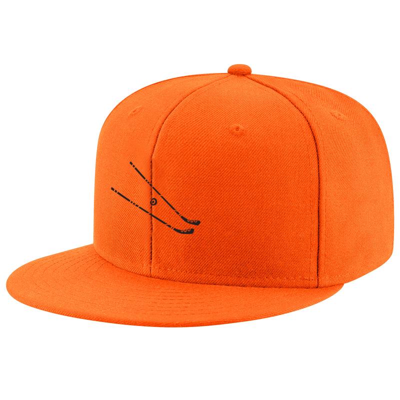 Black Hockey Sticks Illustration Cap