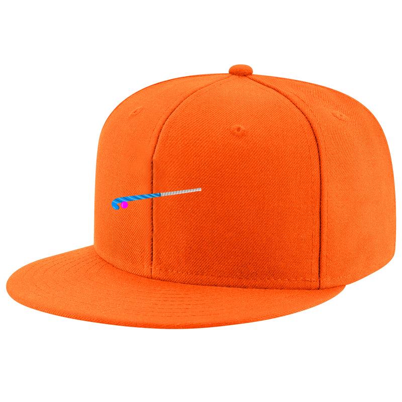 Blue Hockey Stick Design Flat Cap