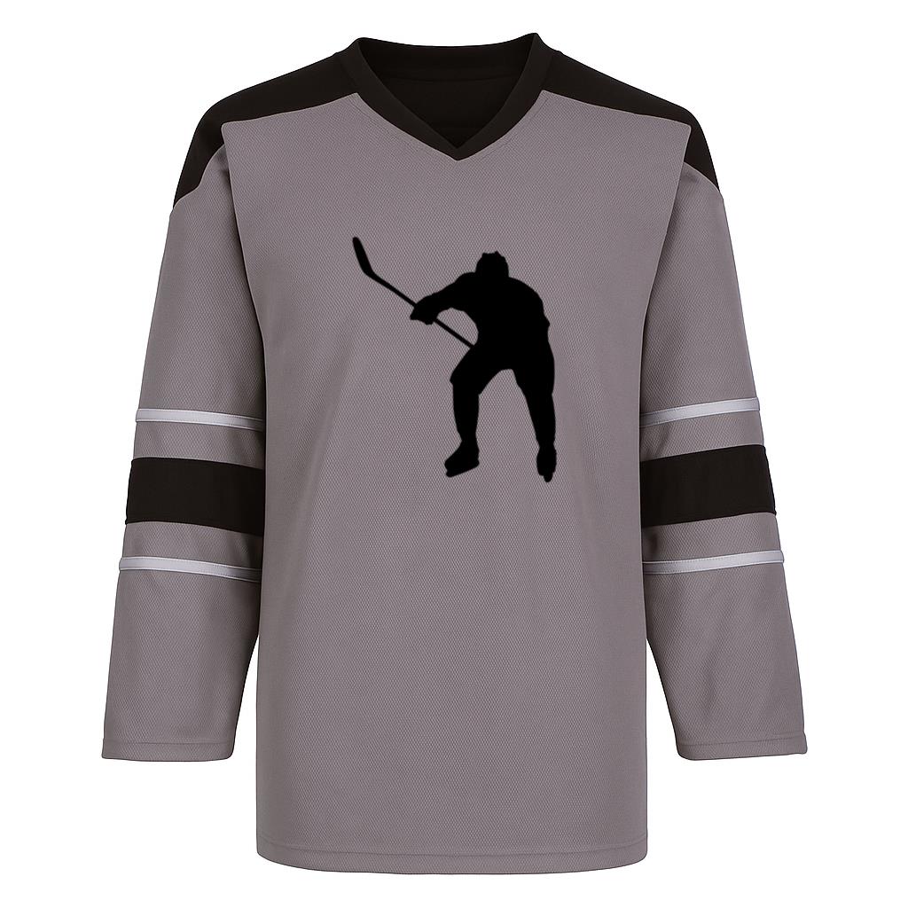 Hockey Player Shoot Silhouette Hockey Jersey