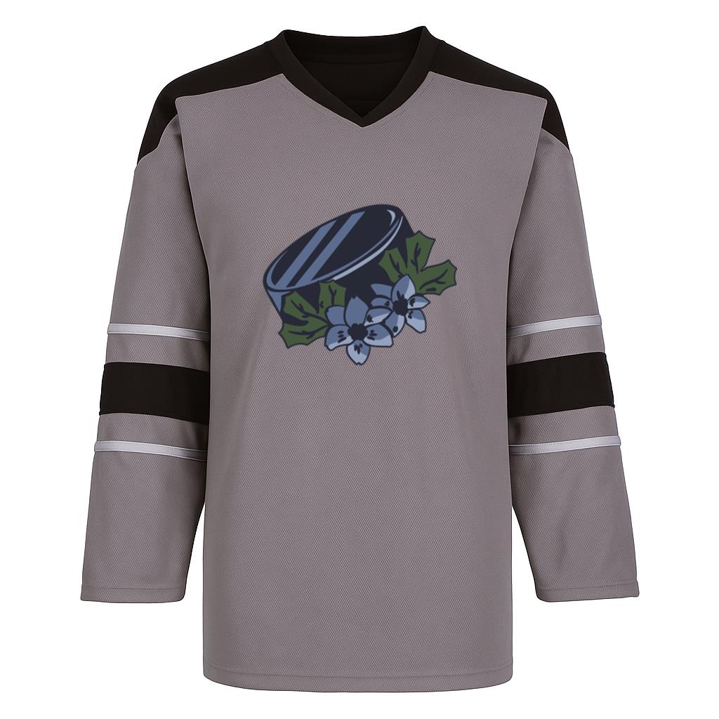 Hockey Puck With Flowers Illustration Hockey Jersey