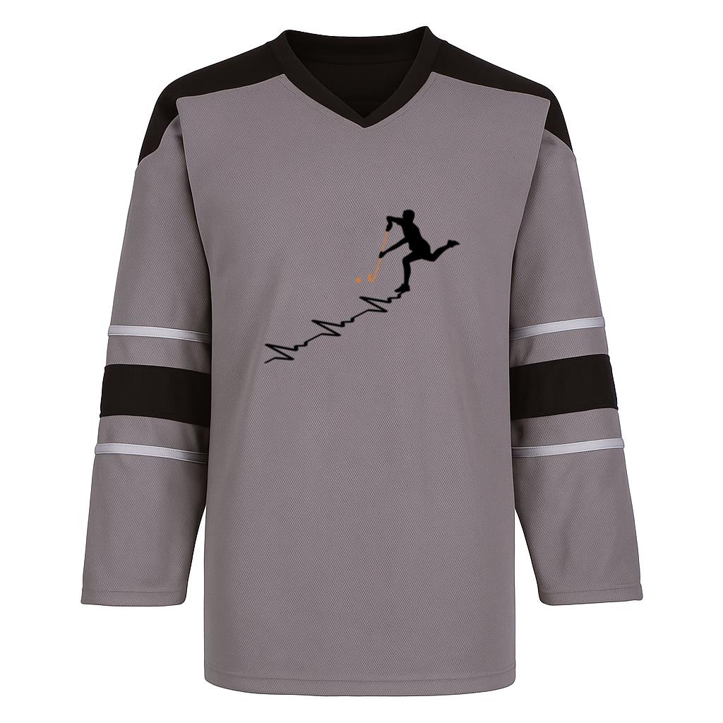Hockey Sport Heartbeat Silhouette Hockey Jersey