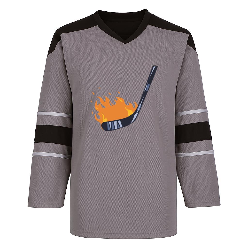 Hockey Stick On Fire Illustration Hockey Jersey