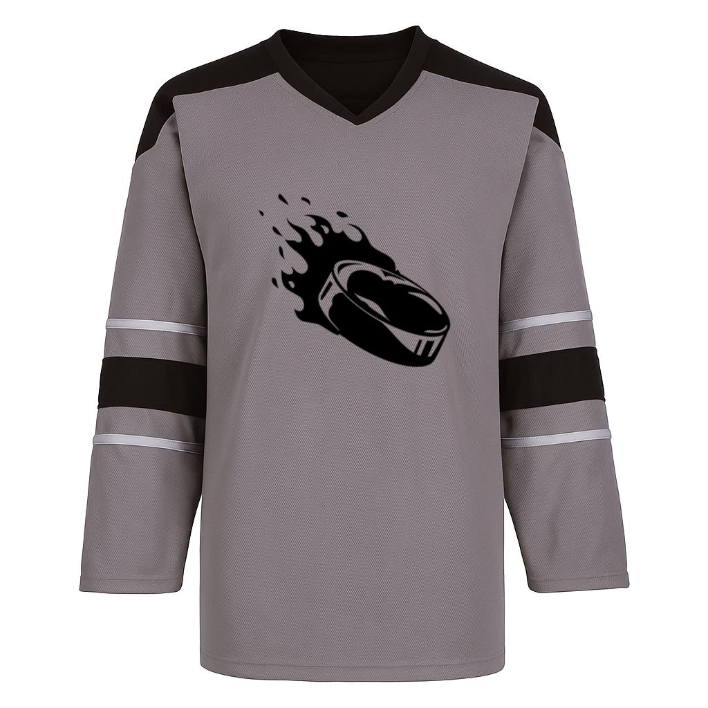 Ice Hockey Puck On Fire High Contrast Hockey Jersey