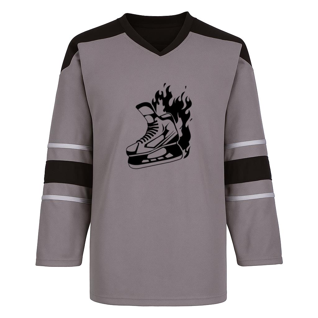 Ice Hockey Skate On Fire High Contrast Hockey Jersey