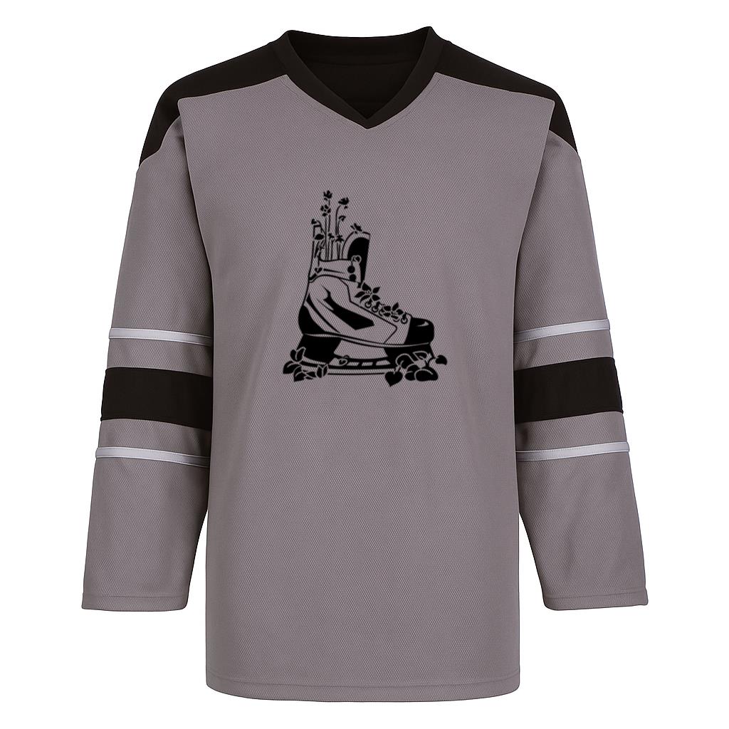 Ice Hockey Skate With Plants High Contrast Hockey Jersey