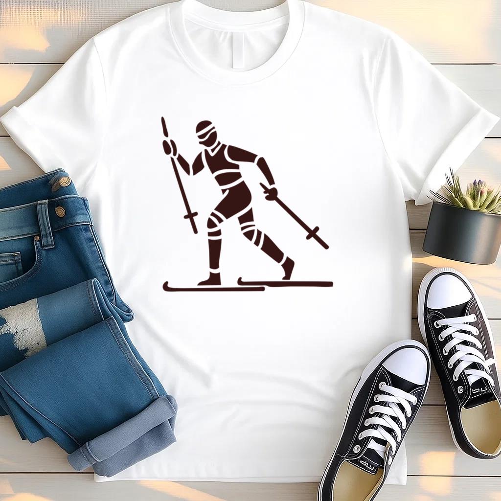 Person Skiing Design T Shirt