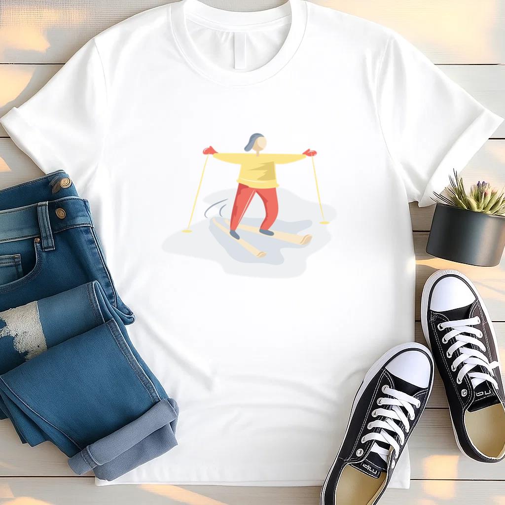 Person Skiing Ice T Shirt