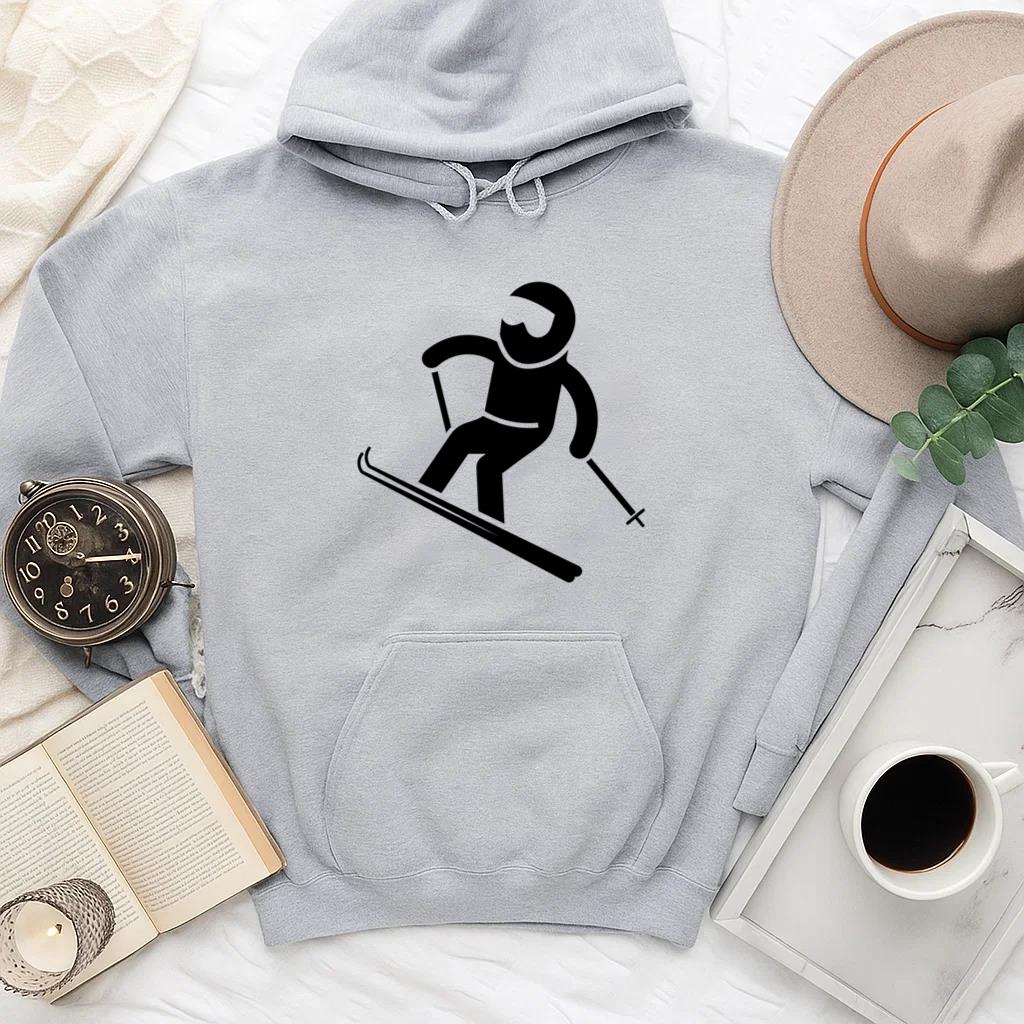 Skiing Person Sport Icon Hoodie
