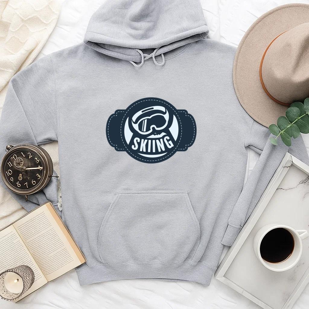 Skiing Sports Label Hoodie