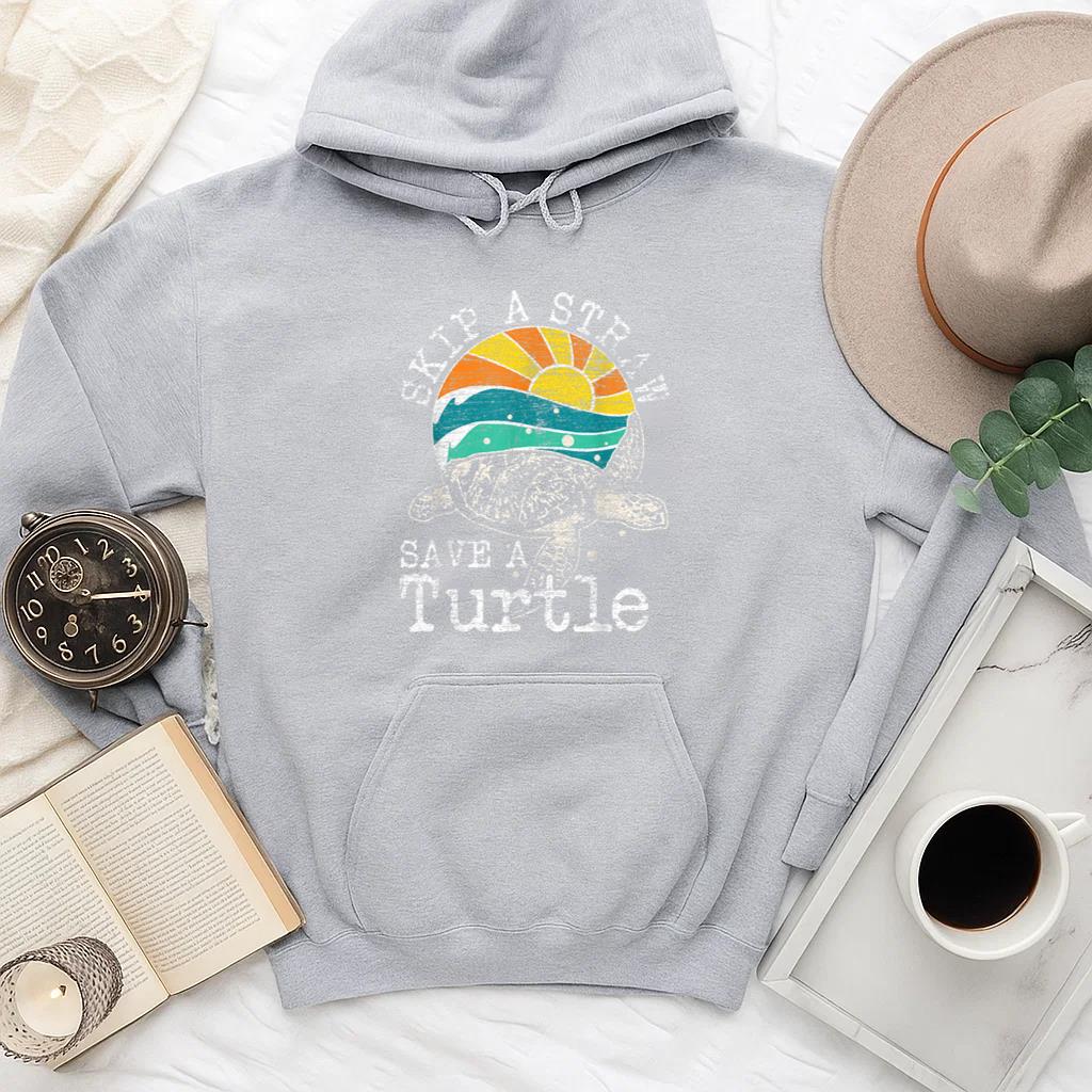 Skip A Straw Save A Turtle Hoodie